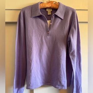 Neiman Marcus Lavender Cashmere Polo Sweater in XL NWT